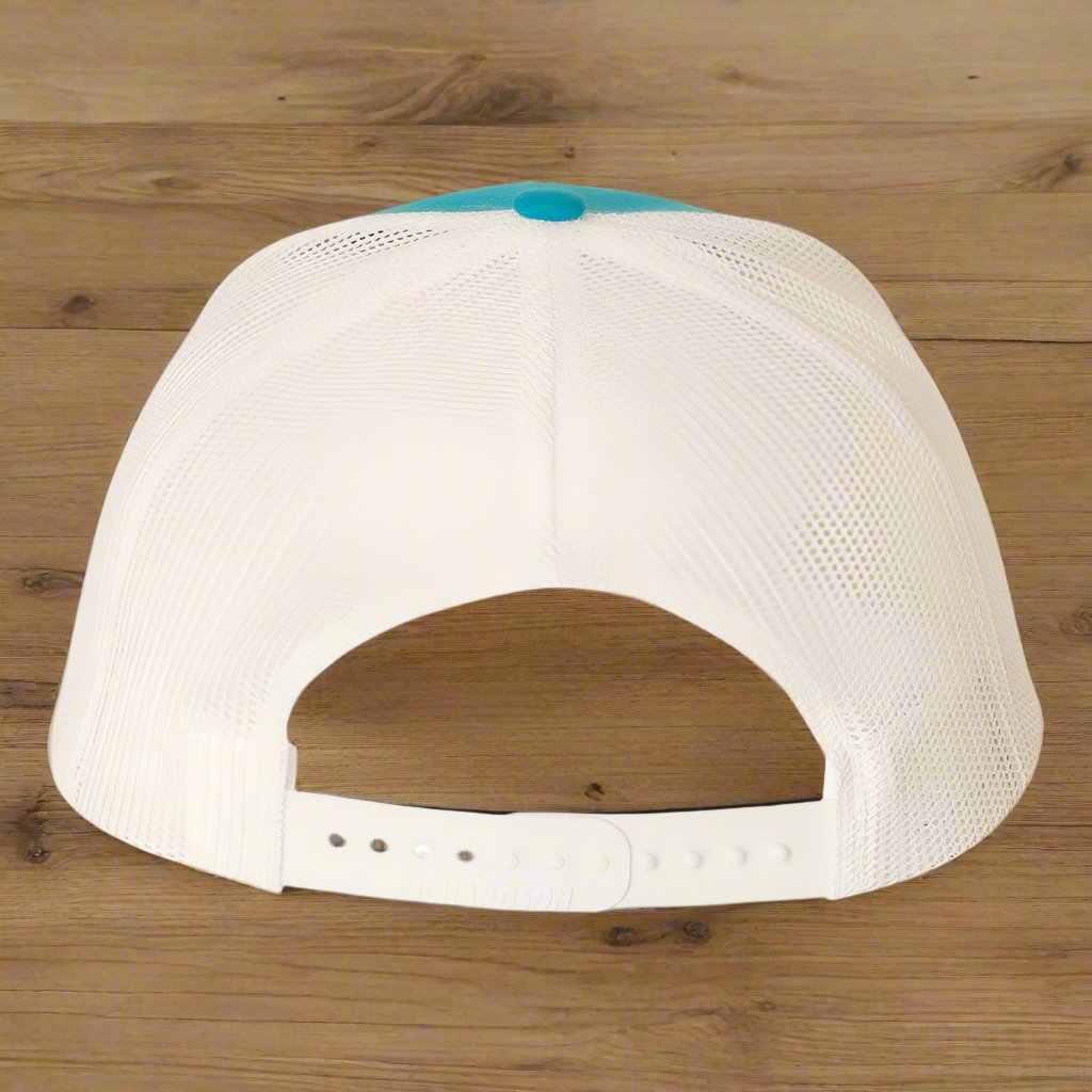 Richardson 112 - Snapback Trucker Cap - CYAN / WHITE